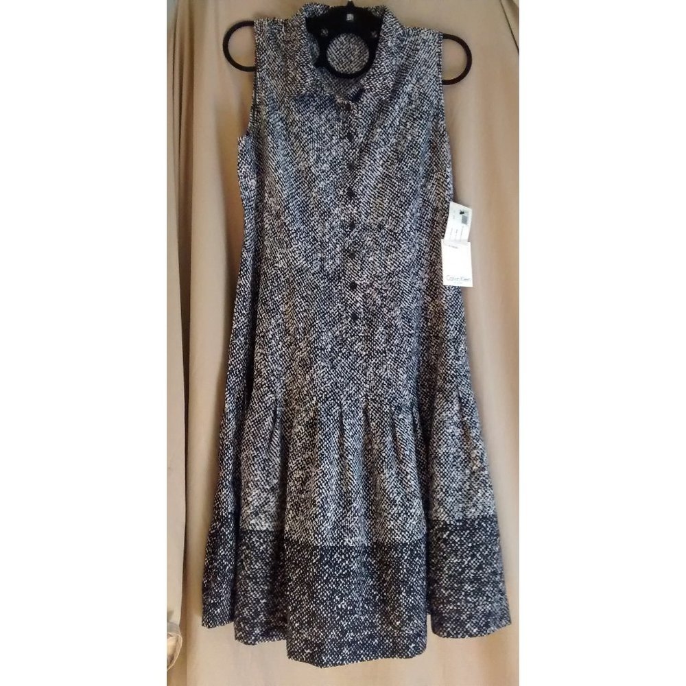 Calvin Klein Printed Sleeveless Shirt dress